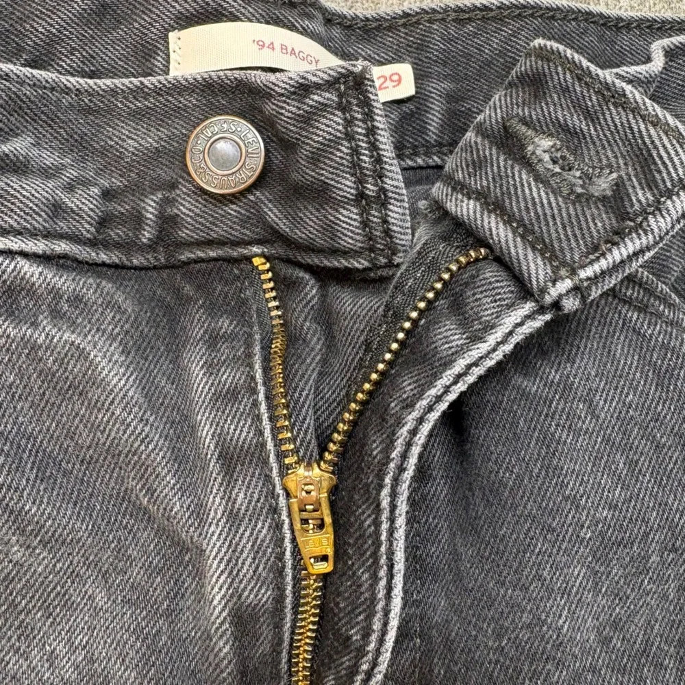 Levis 94 Baggy Jeans Mens 29 Washed Black Denim High Rise Straight Leg Relaxed‎
